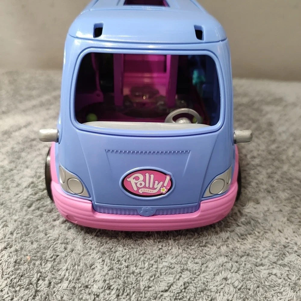 2004‎ Polly Pocket Party Bus RV Van Lights Sounds Rare Vintage Purple Disco